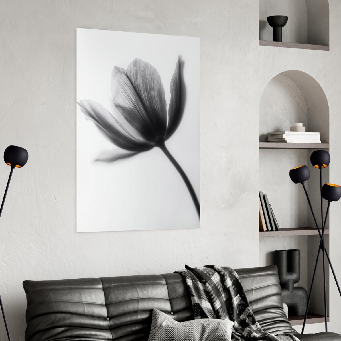Black and white flower poster