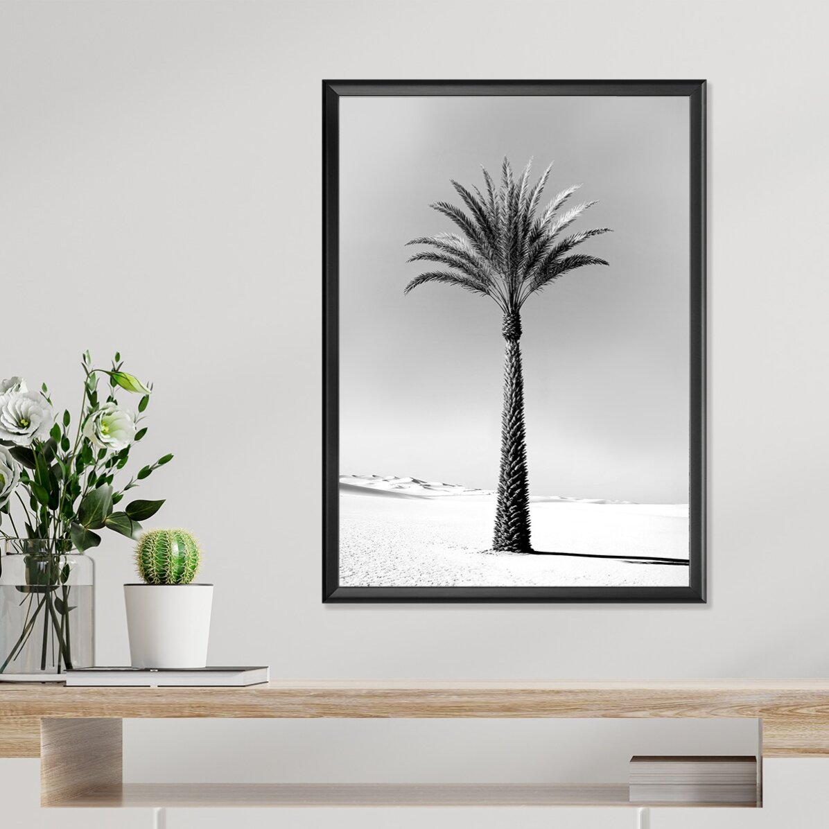 Poster „Schwarz-weiße Palme“