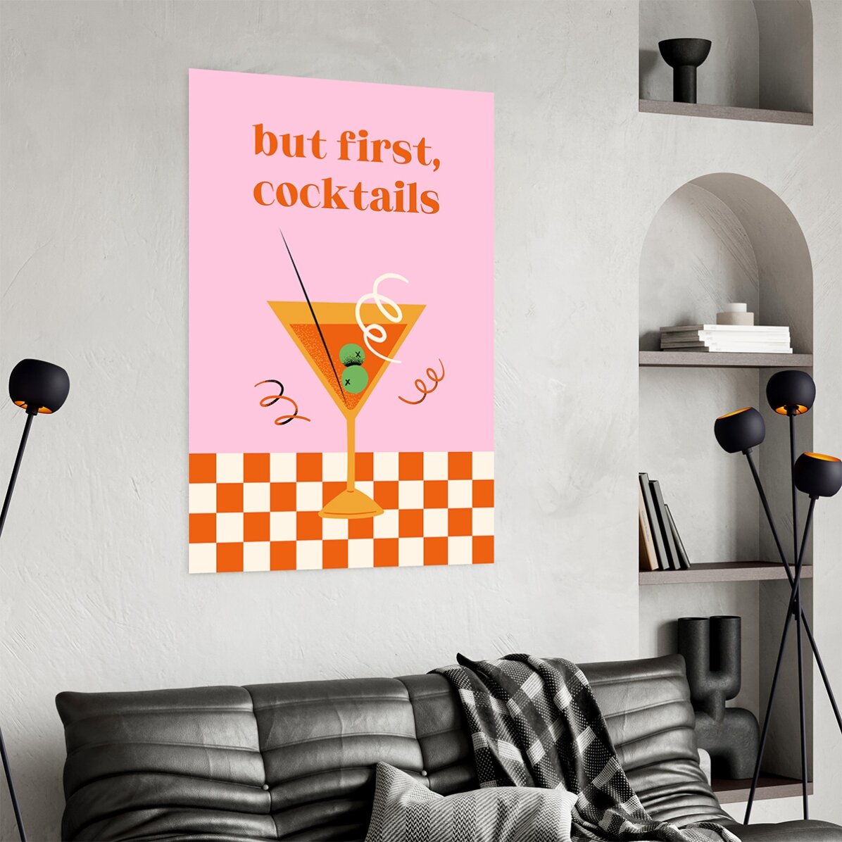 Poster „Aber zuerst: Cocktails“