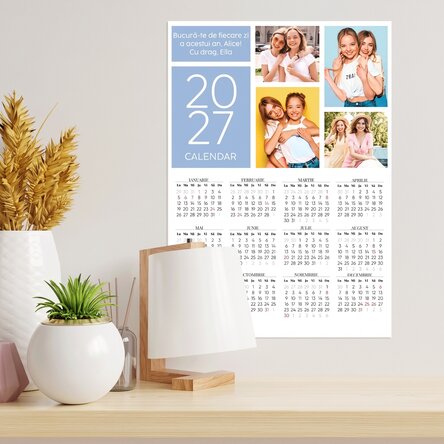 Individuell gestaltetes Kalenderposter mit 4 Fotos und einer Botschaft