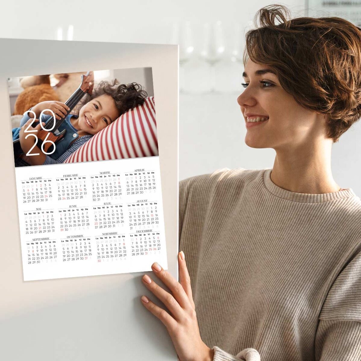 Personalised calendar poster with a photo