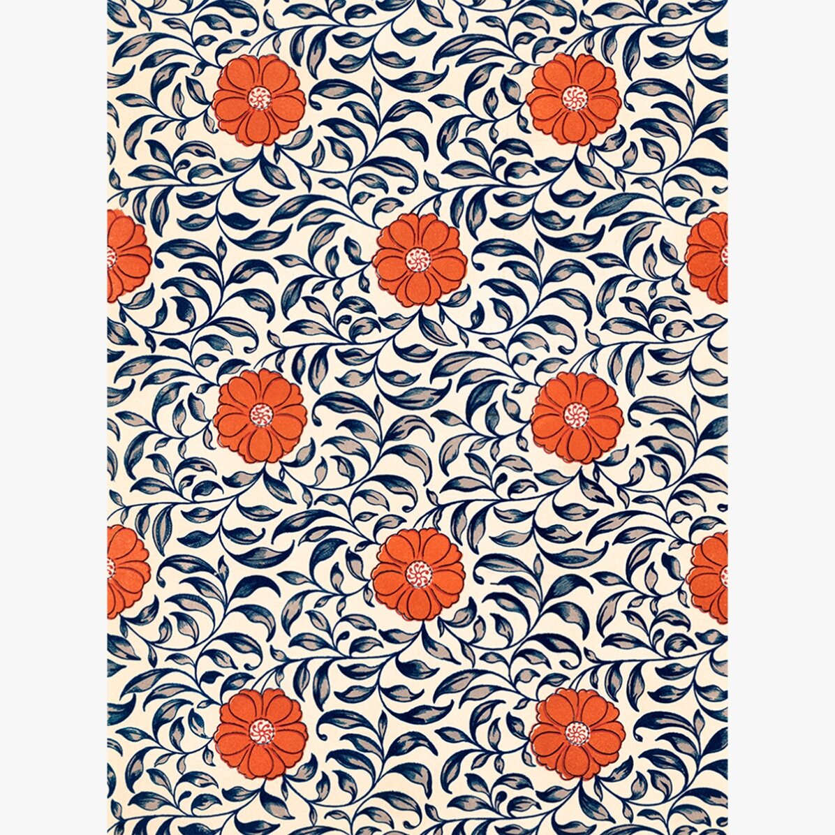 Poster mit roten chinesischen Blumen