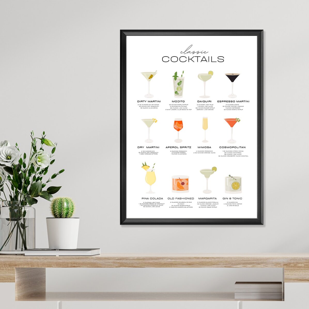 Poster „Cocktails-Speisekarte“