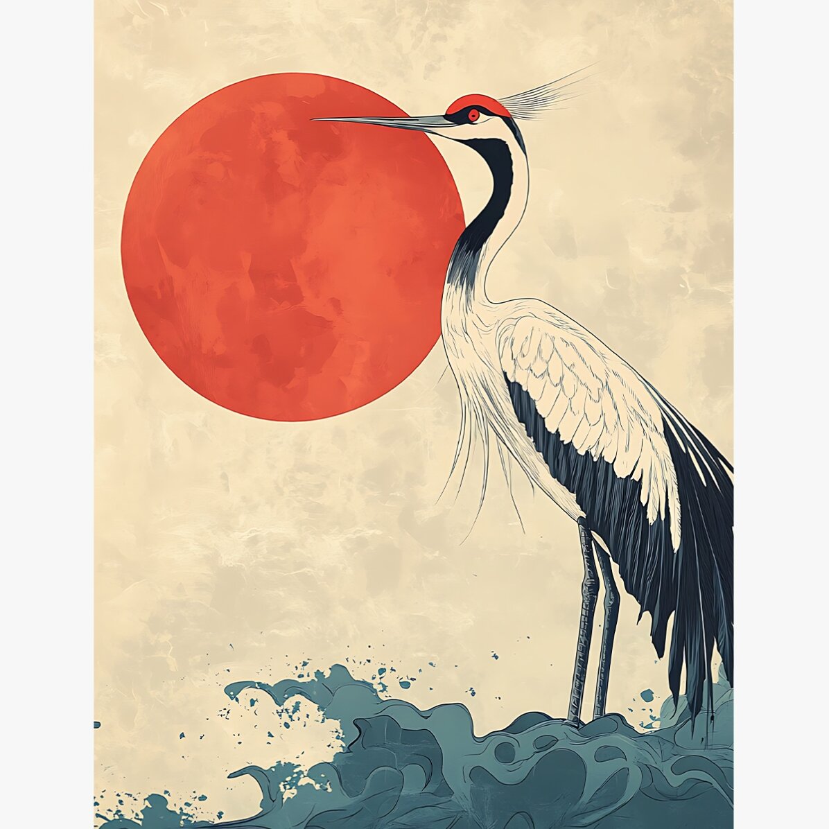 Poster „Japanischer Kranich“