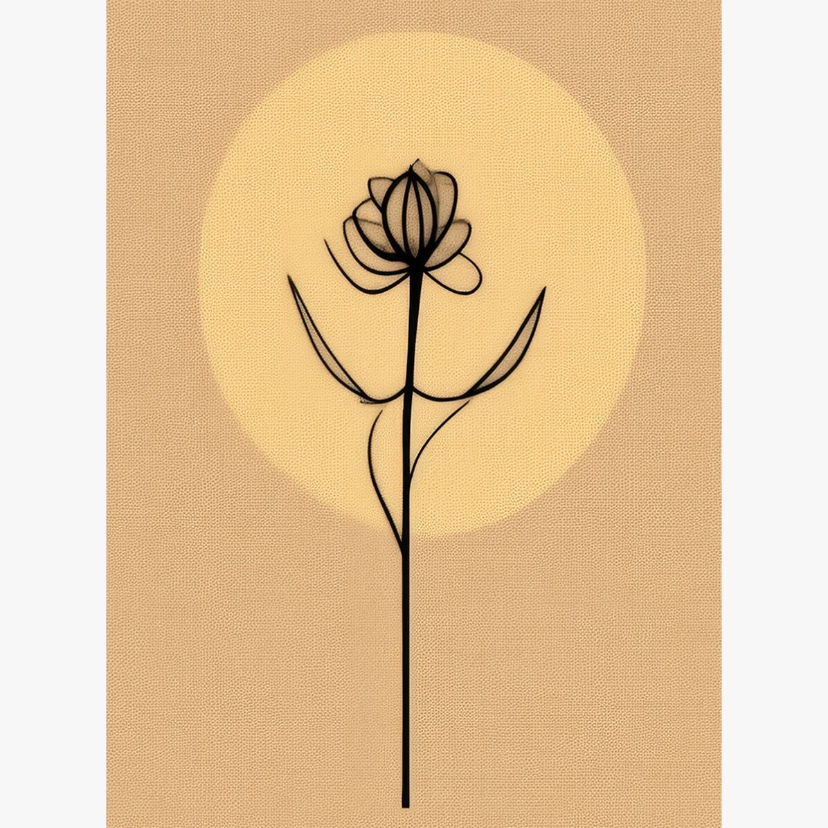 Poster „Minimalistische Blume“ (Strichzeichnung)
