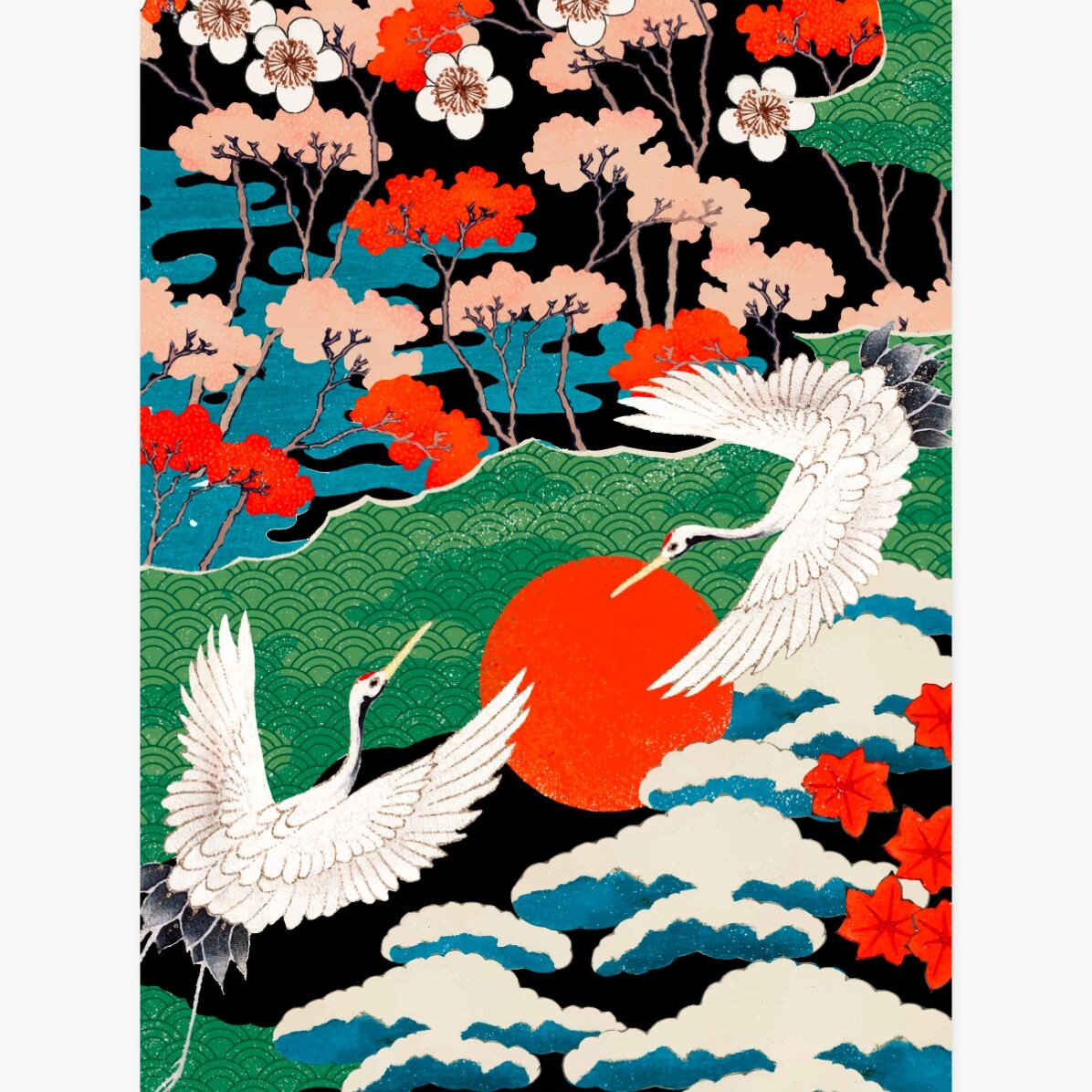 Poster mit japanischer Illustration