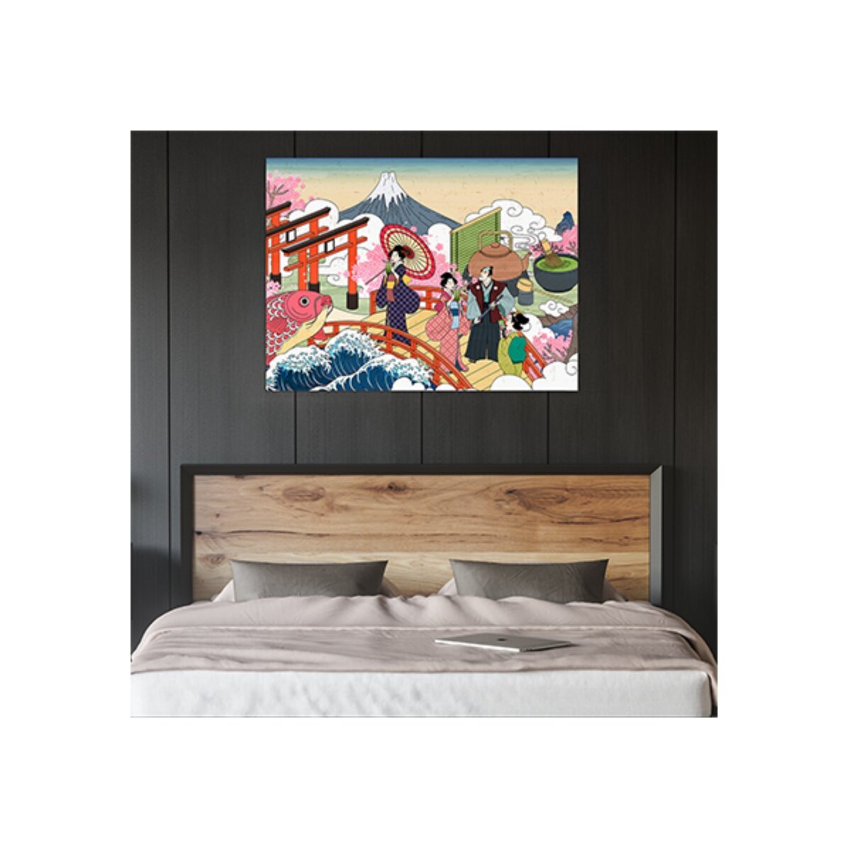 Poster mit japanischer Retro-Illustration