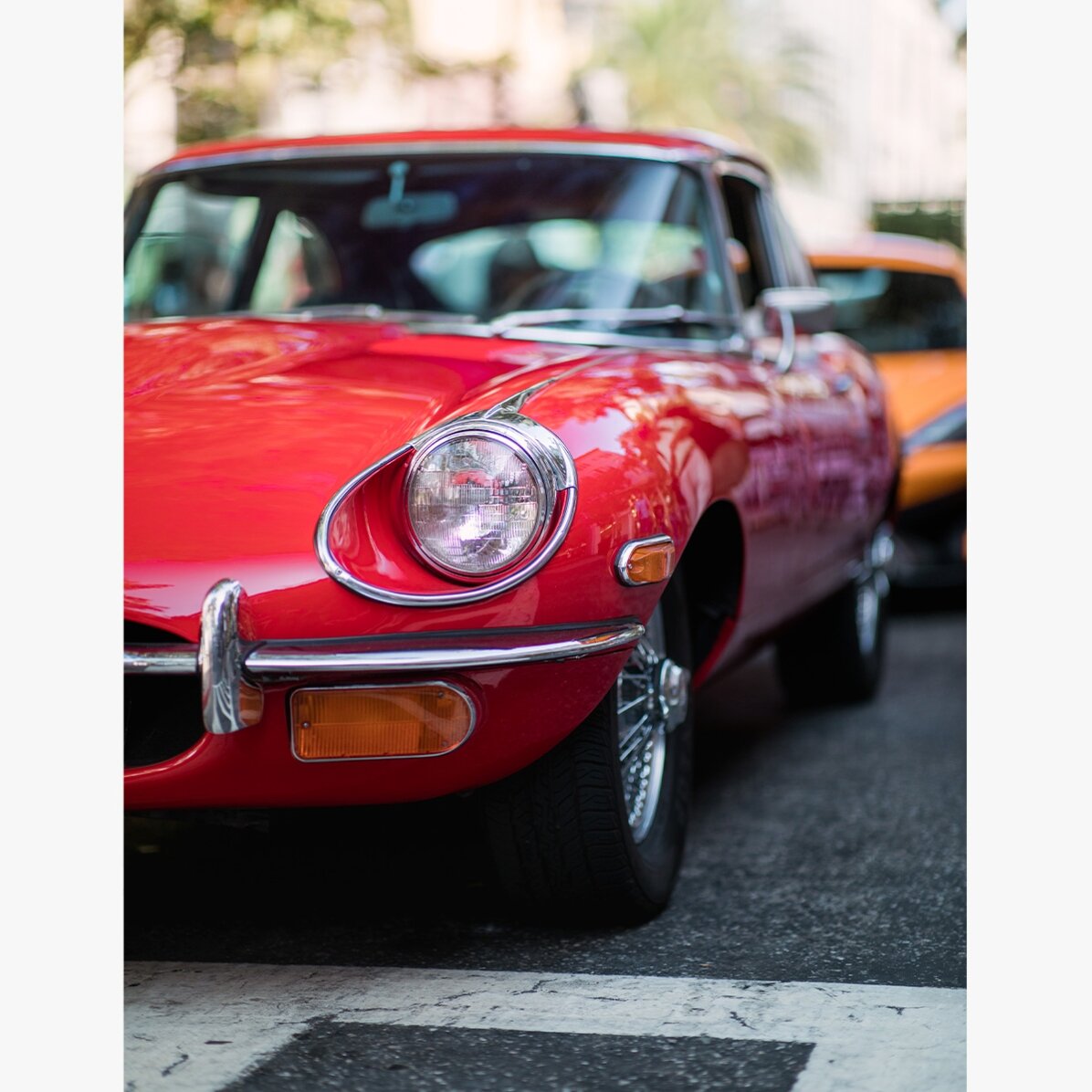 Poster: Rotes Oldtimer-Auto