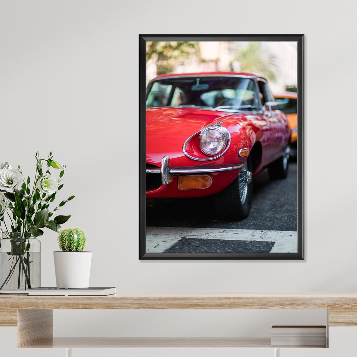 Poster: Rotes Oldtimer-Auto