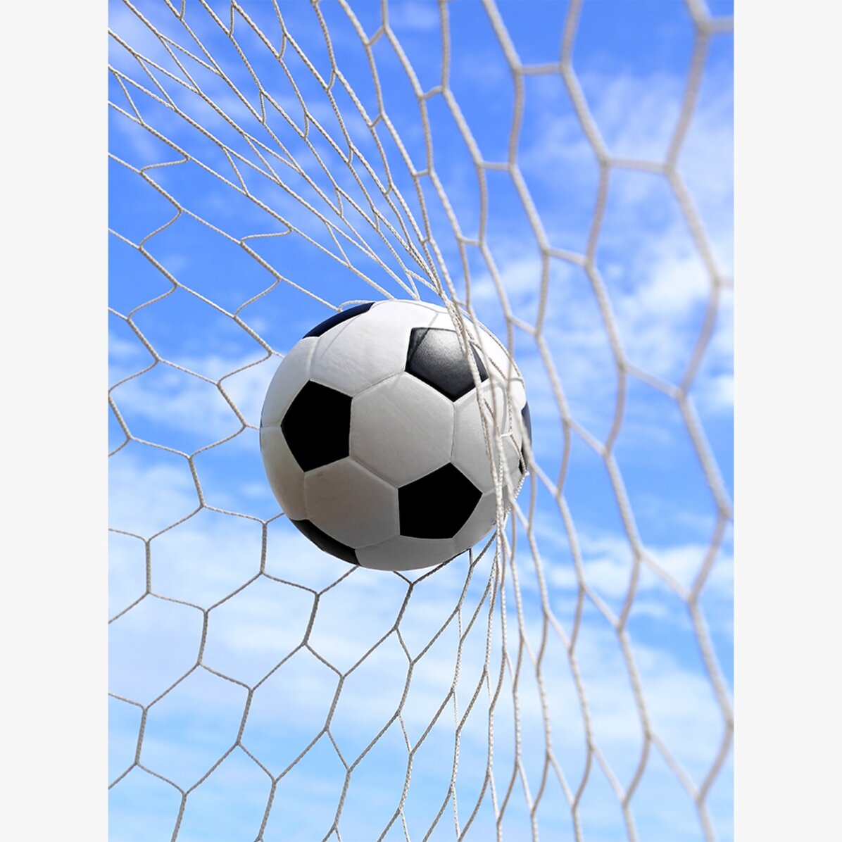 Poster „Ball im Fußballtor“