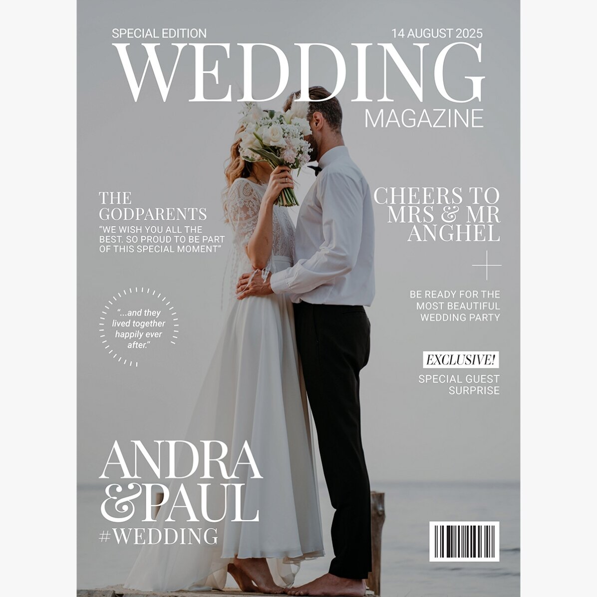 Individuell gestaltetes Poster mit Foto und Text – Zeitschriftencover