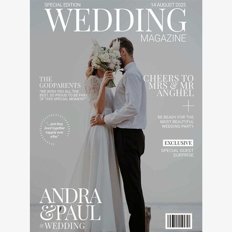 Individuell gestaltetes Poster mit Foto und Text – Zeitschriftencover