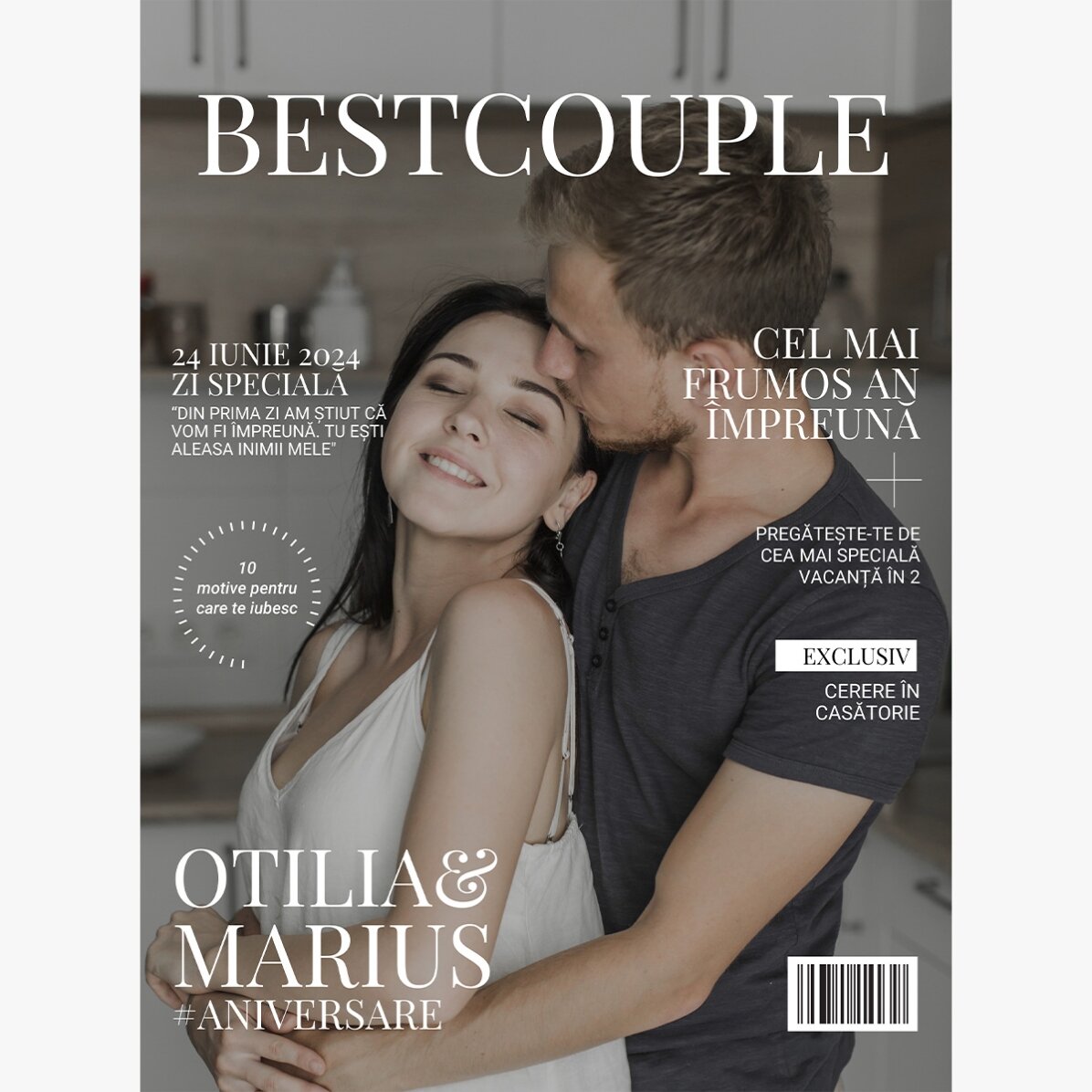 Individuell gestaltetes Poster mit Foto und Text – Zeitschriftencover