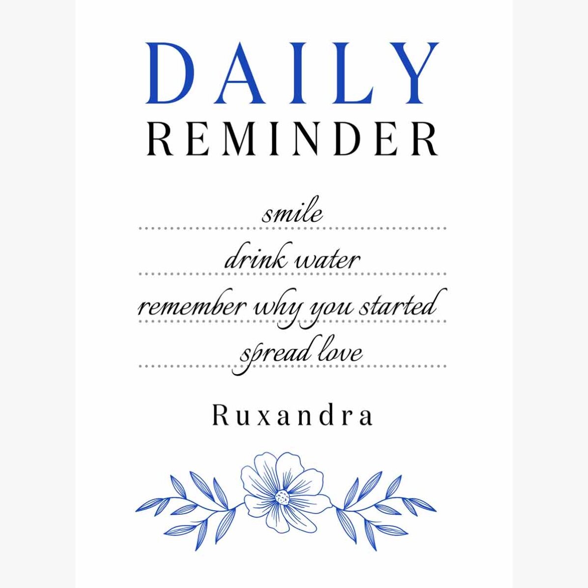 Individuell gestaltetes Poster mit Text – Daily Reminder