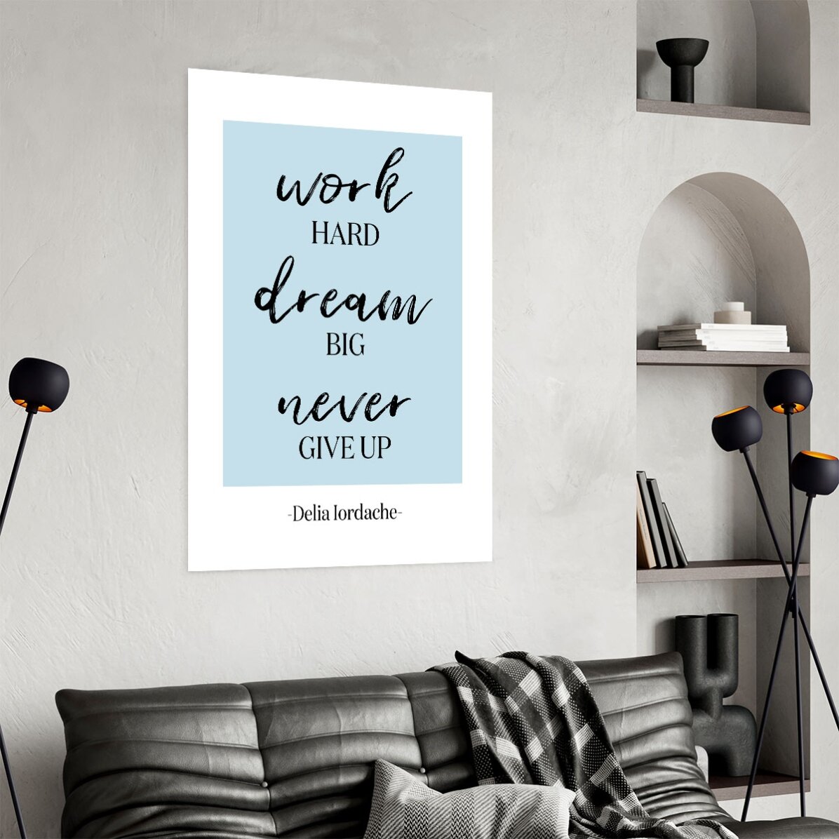 Individuell gestaltetes Poster mit Text – Never Give Up
