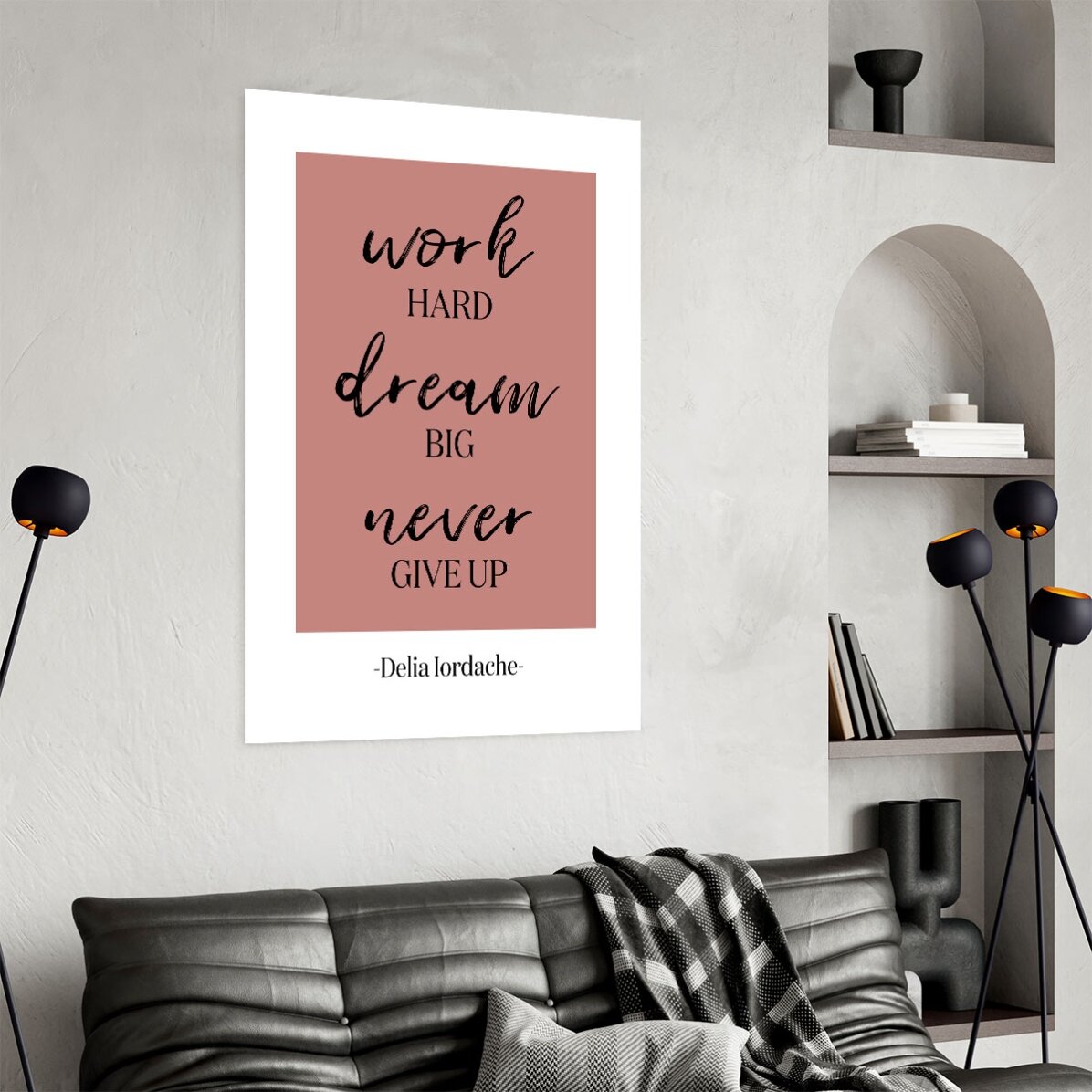 Individuell gestaltetes Poster mit Text – Never Give Up