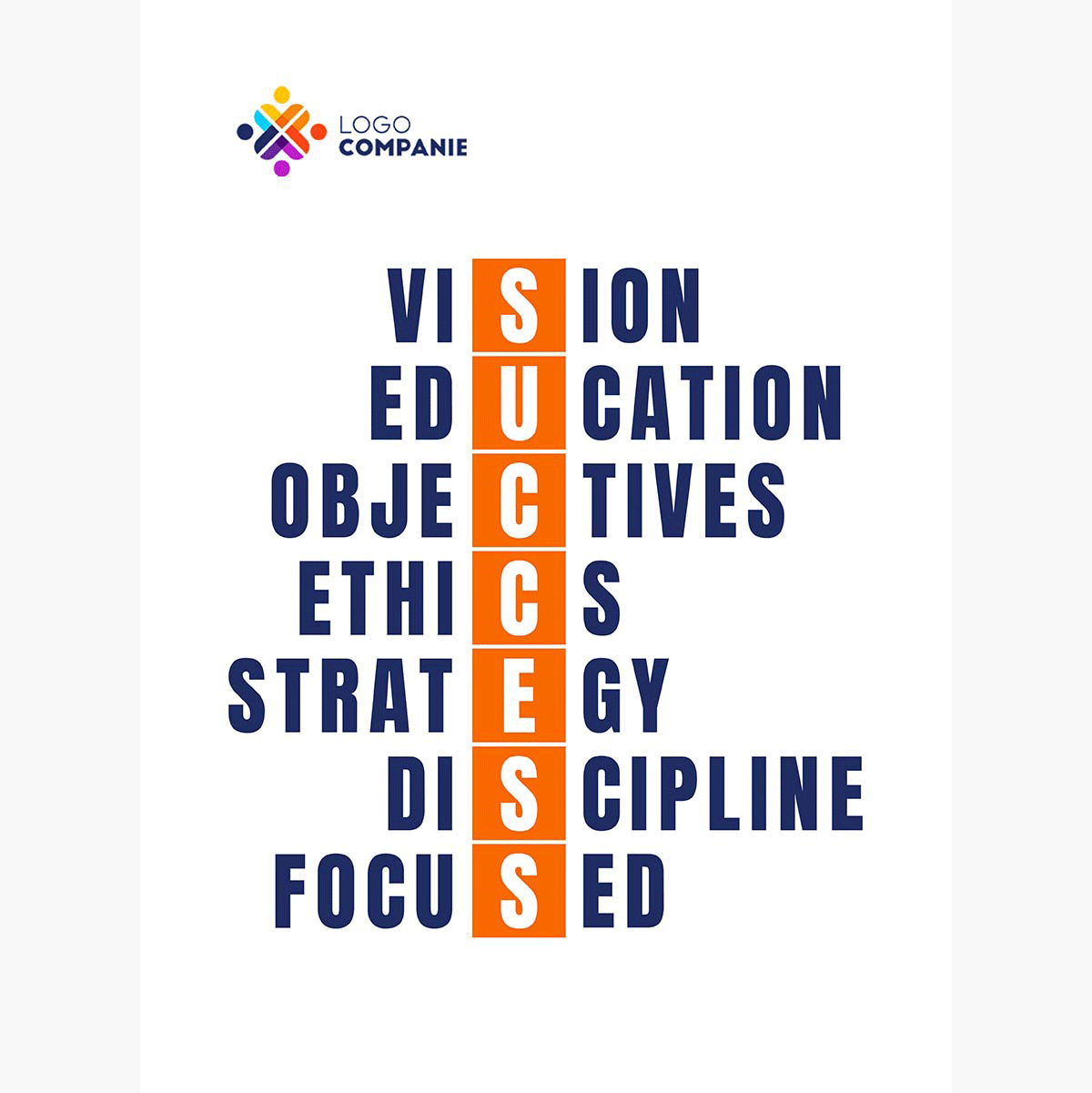 Personalised poster with text and logo - Success