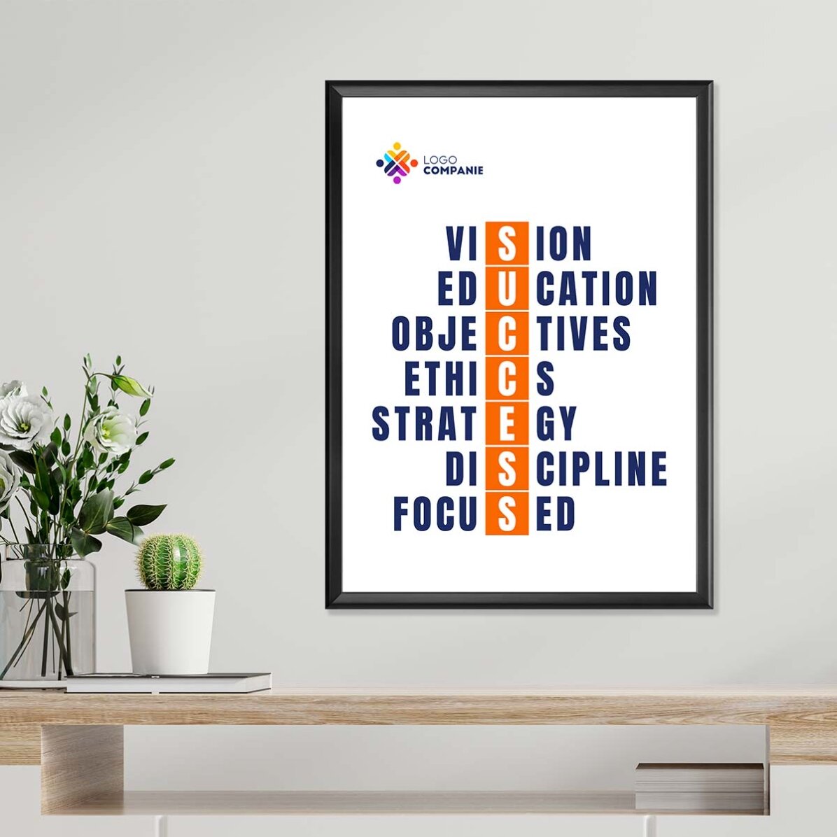 Personalised poster with text and logo - Success