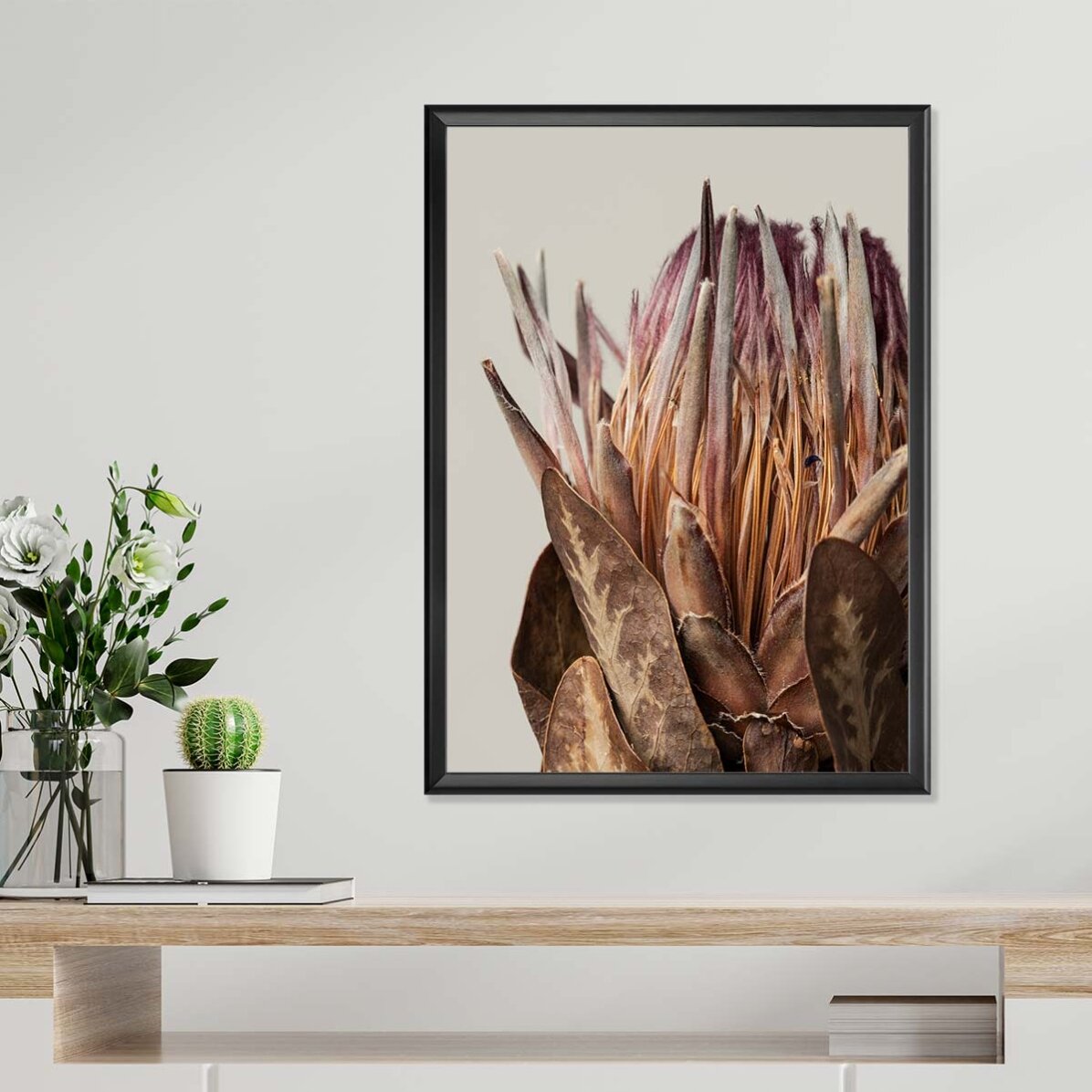 Poster mit rosa Protea