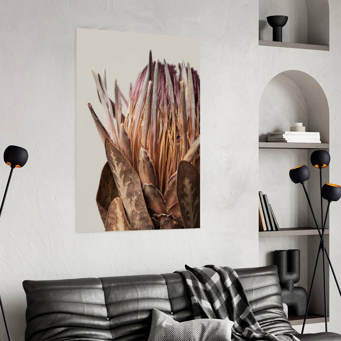 Poster mit rosa Protea
