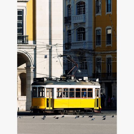 Poster Yellow tram in Lisbon, Portugal