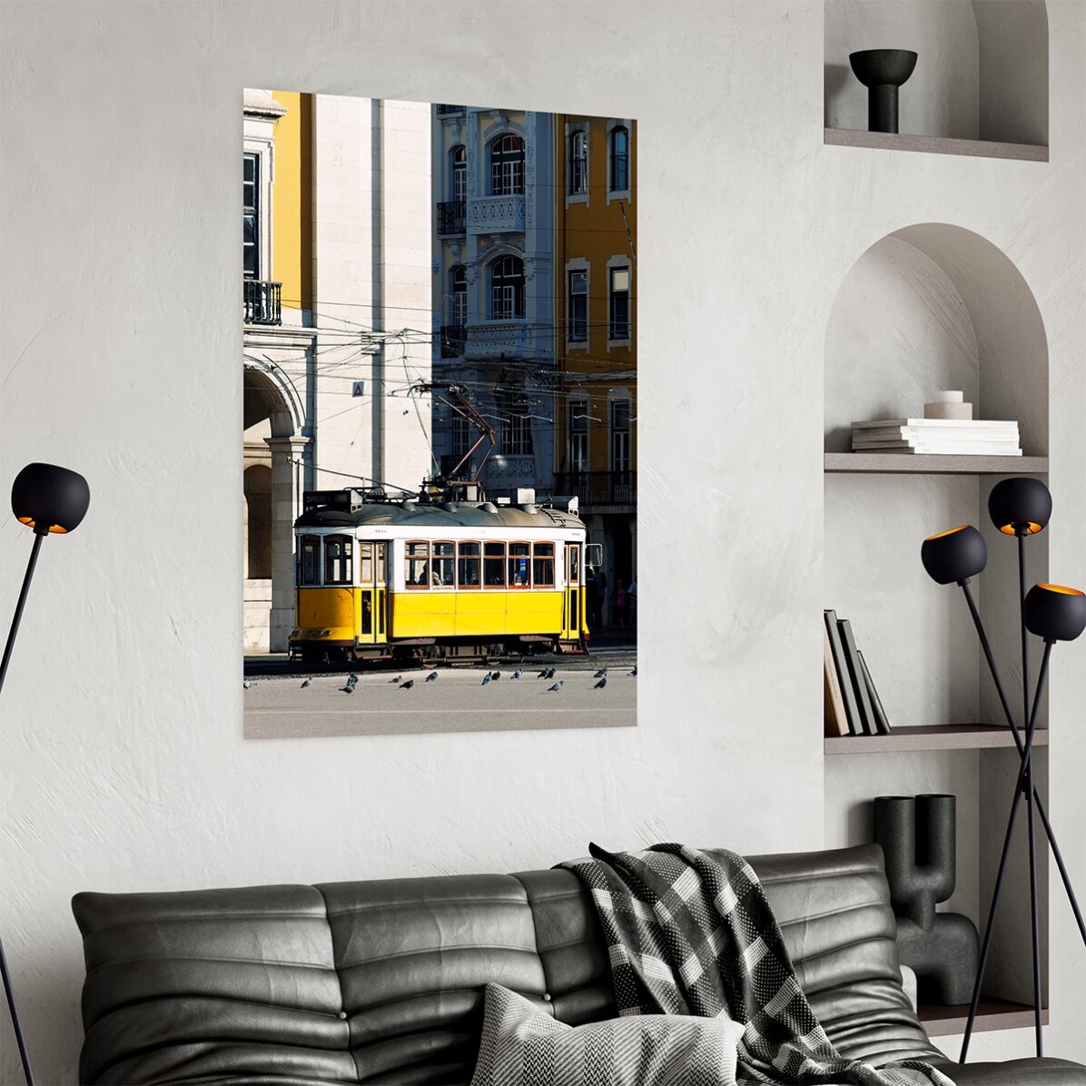 Poster: Gelbe Straßenbahn in Lissabon, Portugal