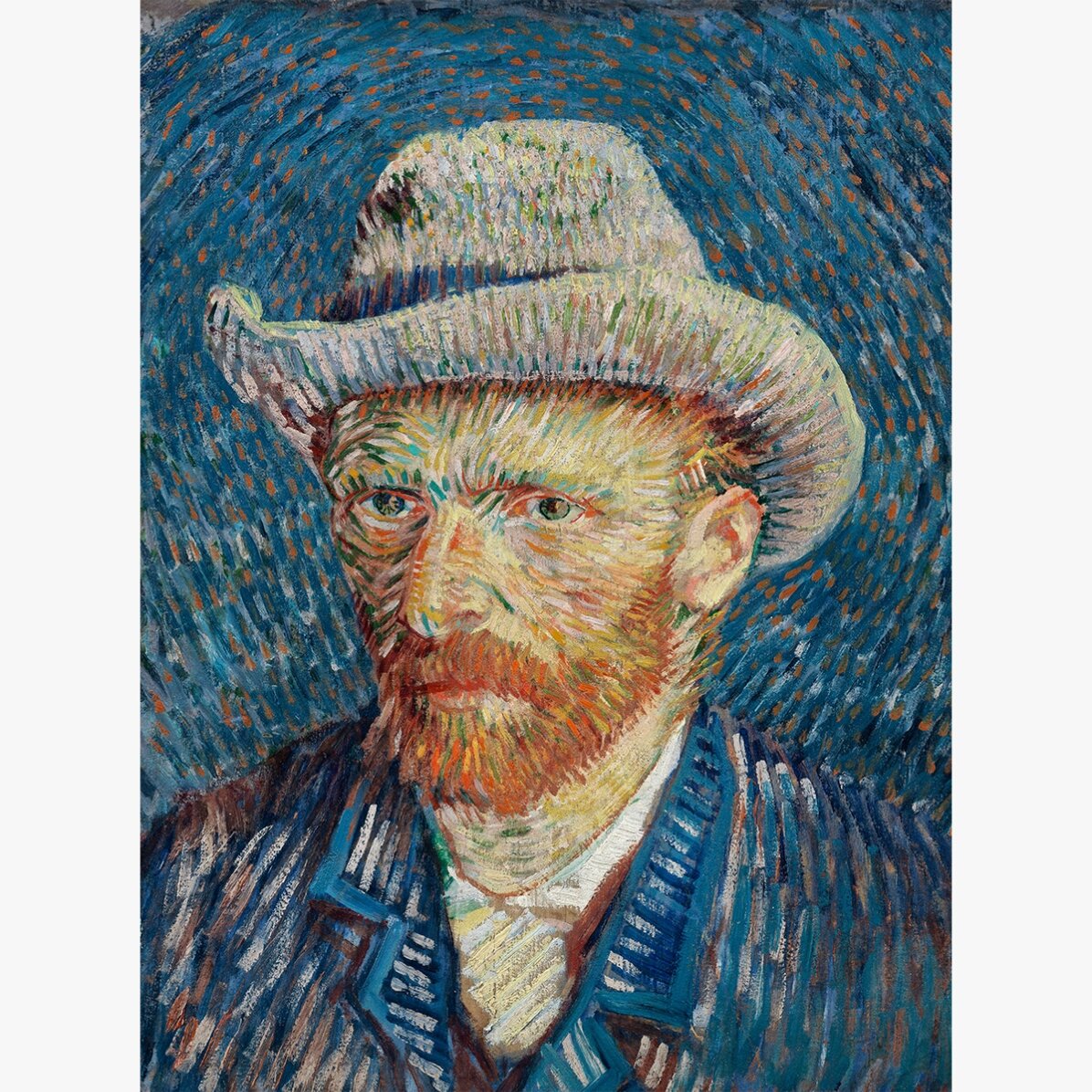 Poster: Vincent van Gogh, Selbstporträt mit grauem Filzhut, 1887