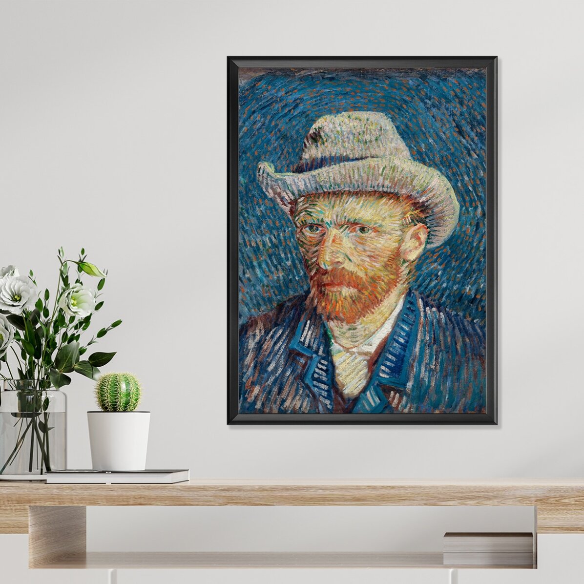 Poster: Vincent van Gogh, Selbstporträt mit grauem Filzhut, 1887