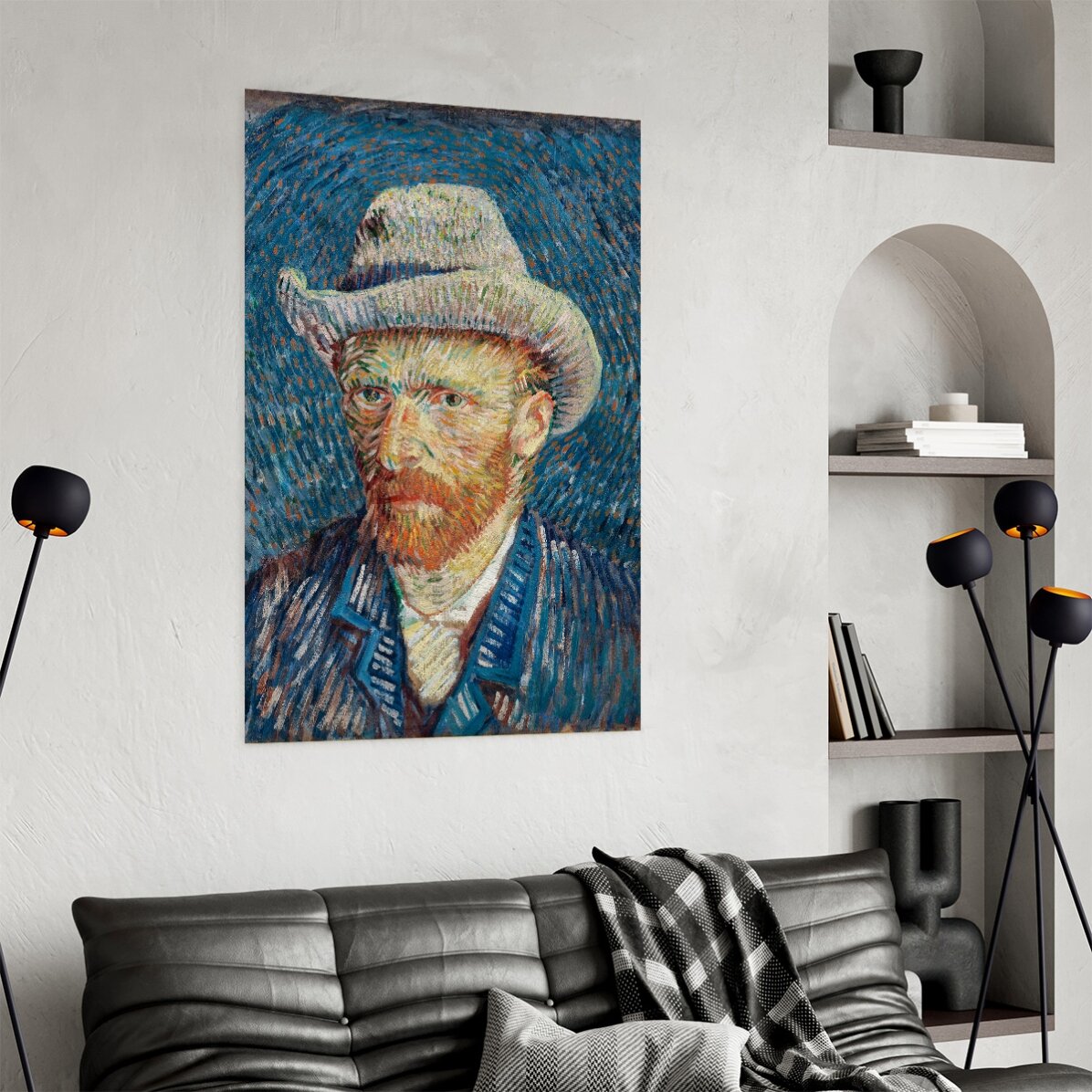 Poster: Vincent van Gogh, Selbstporträt mit grauem Filzhut, 1887