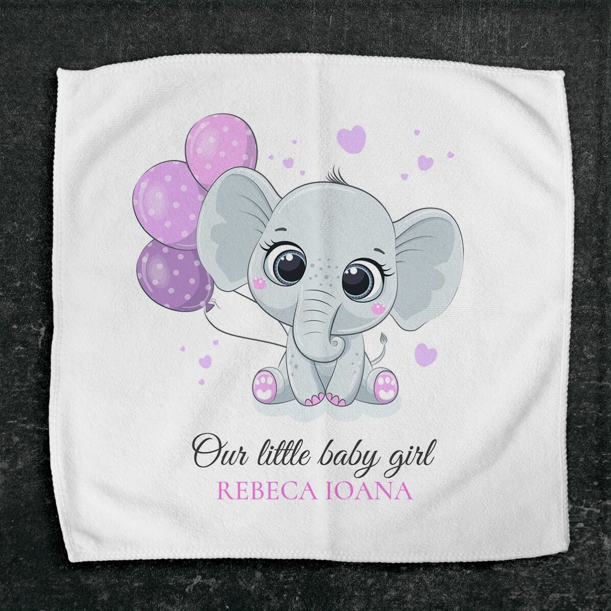 Personalised towel with name - Baby girl