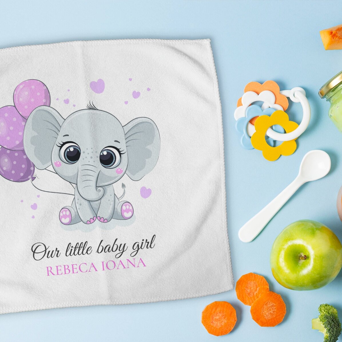 Personalised towel with name - Baby girl