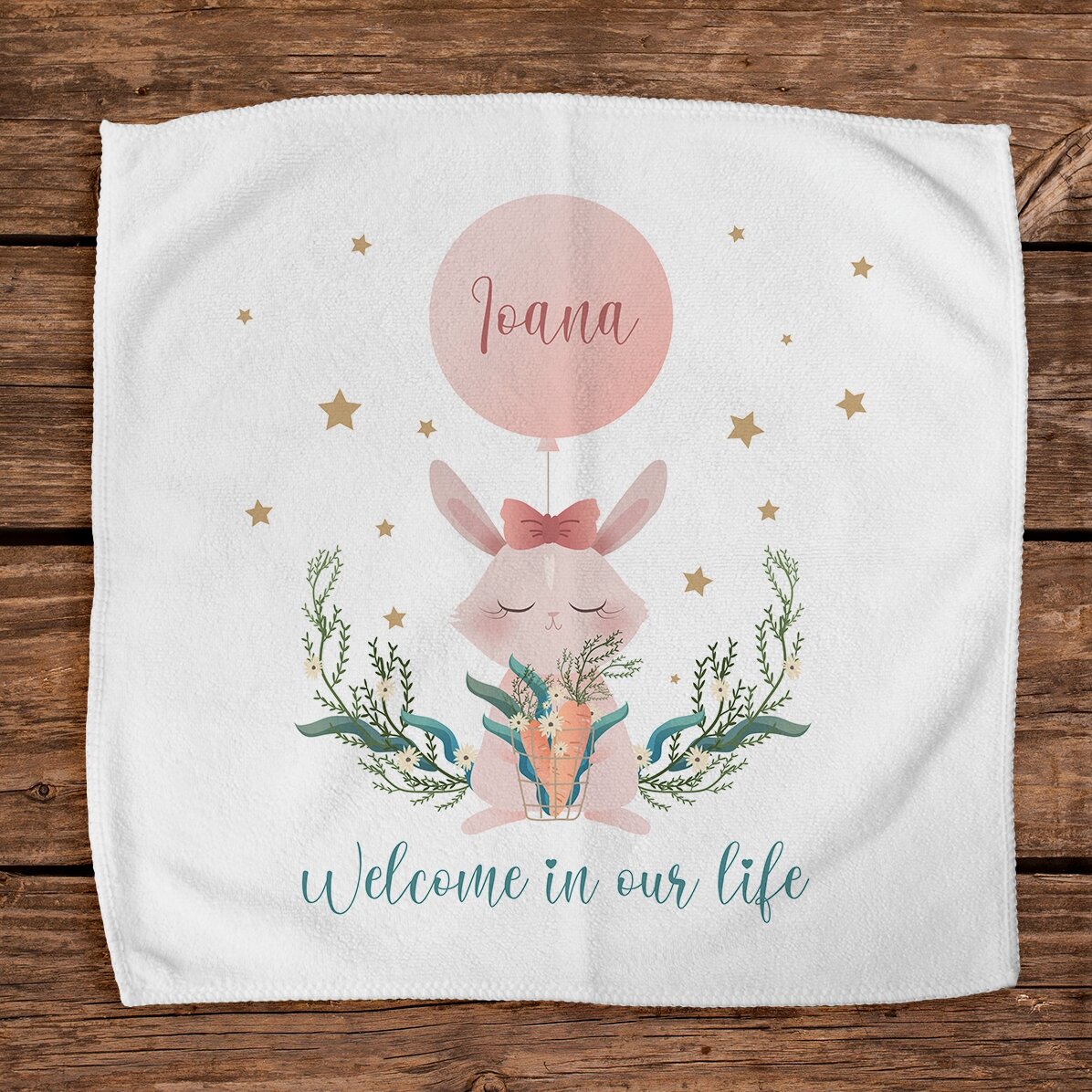 Personalisiertes Handtuch mit Namen – Welcome, babygirl