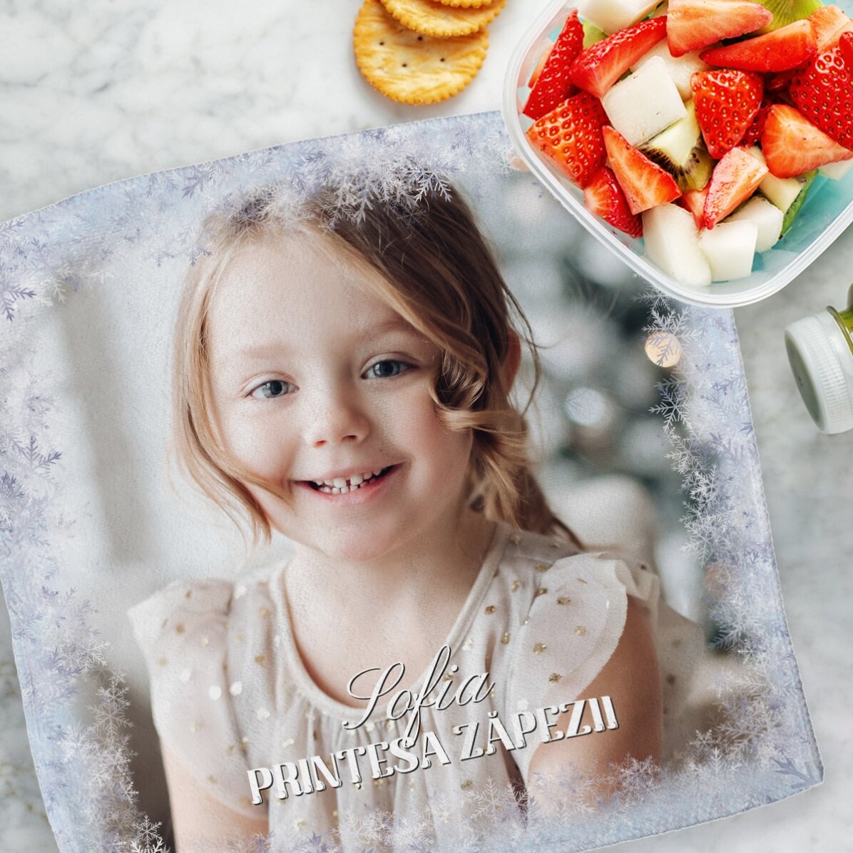 Personalisiertes Handtuch mit Foto und Text – Winter