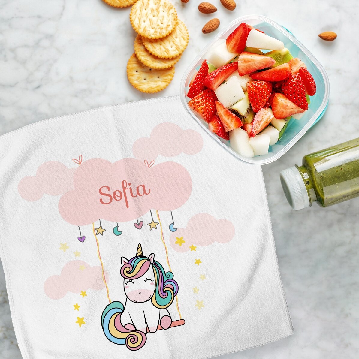 Personalisiertes Handtuch mit Aufdruck für Kinder – Cute Unicorn