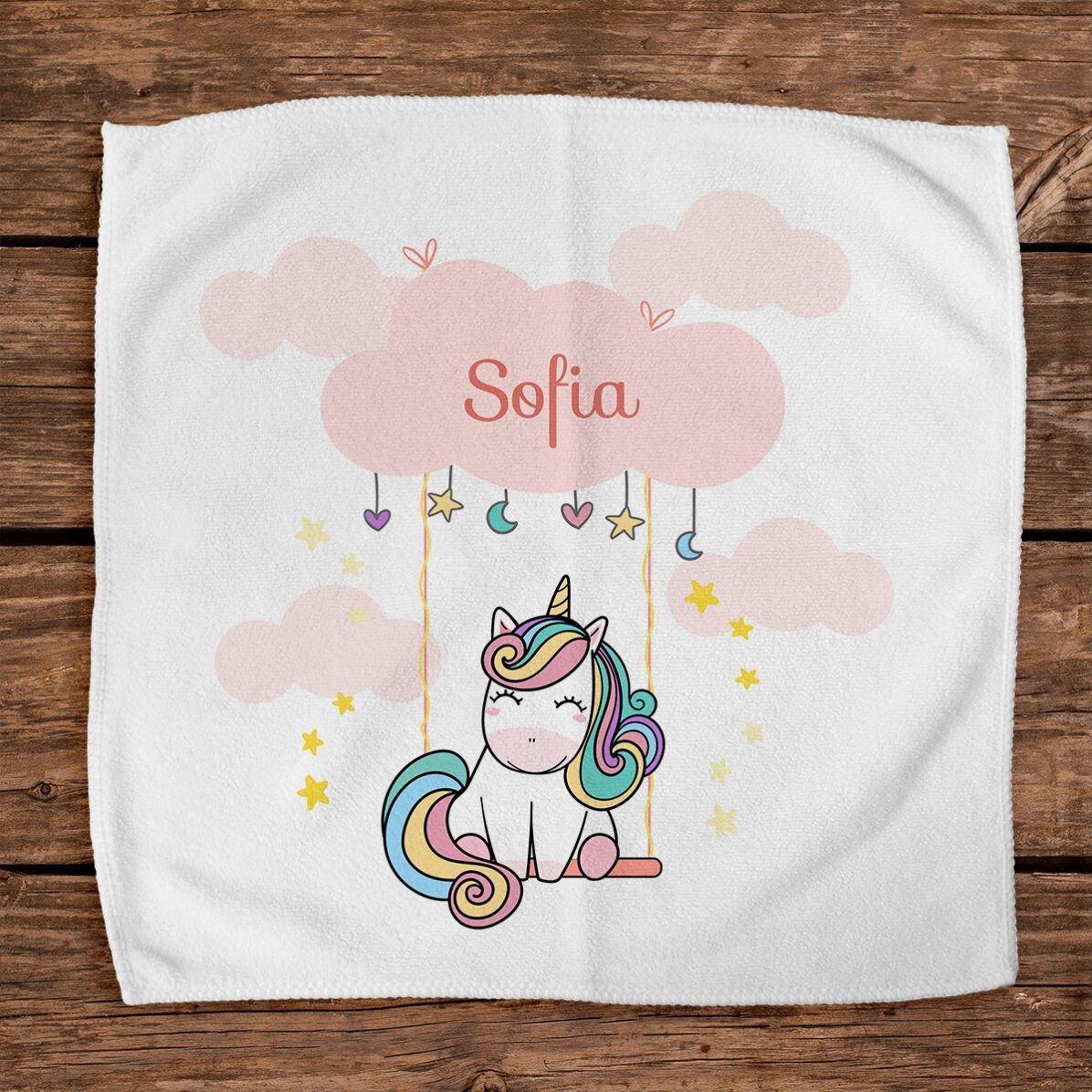 Personalisiertes Handtuch mit Aufdruck für Kinder – Cute Unicorn