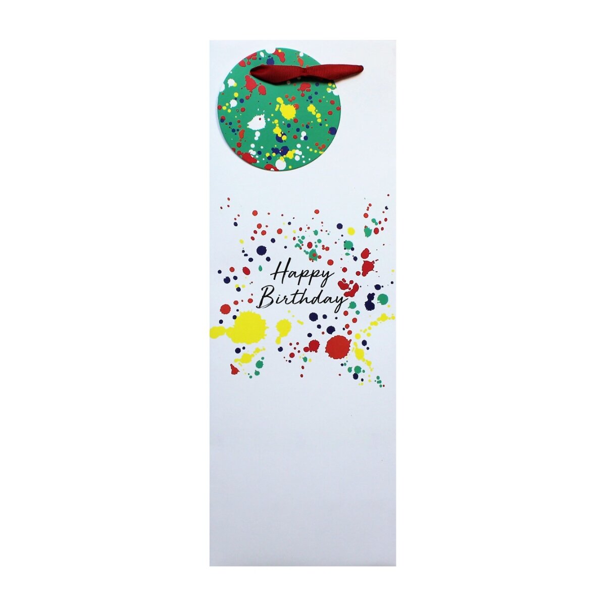 Geschenktüte für Getränke – Modell „Happy Birthday Splash“