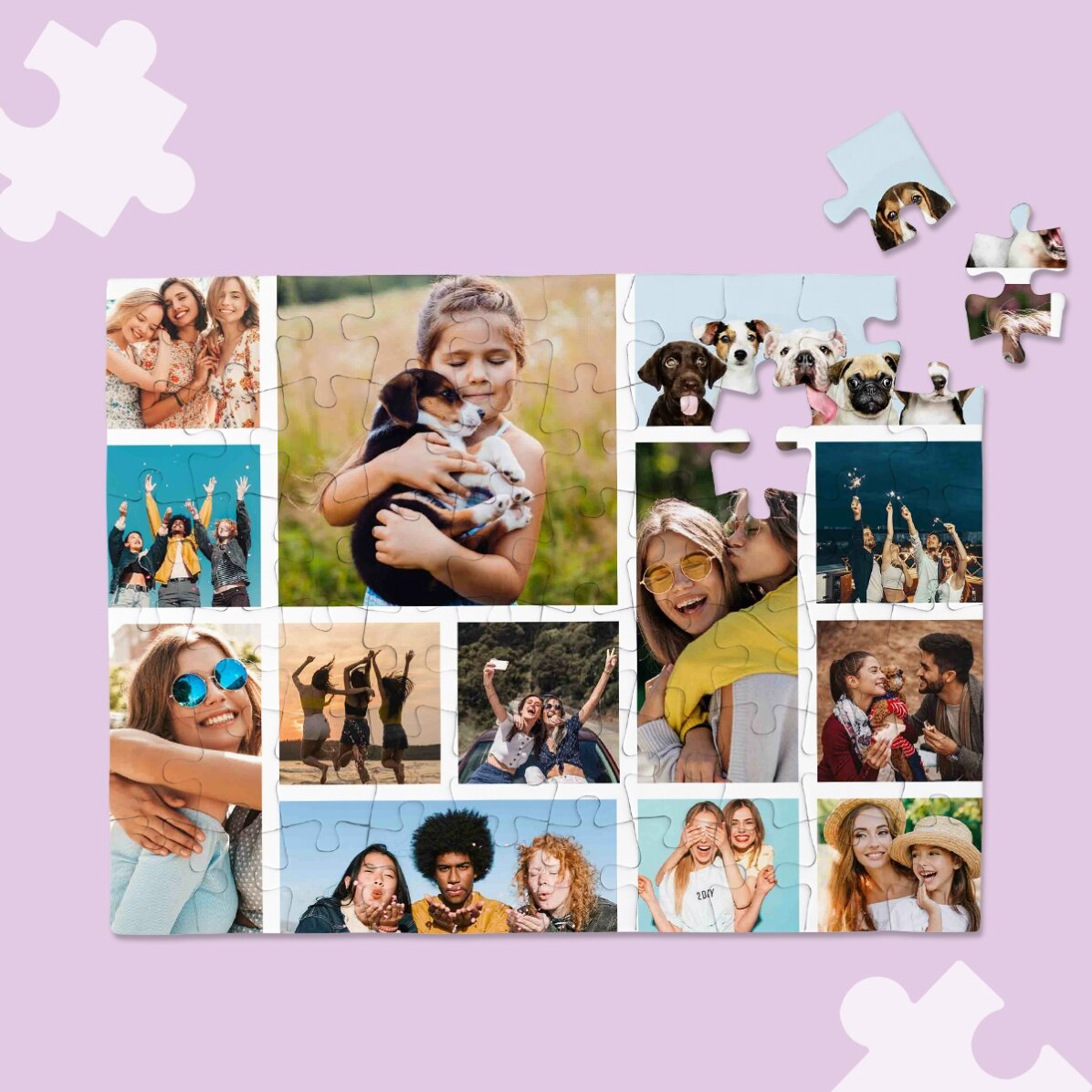 Individuell gestaltetes Puzzle mit 13 Fotos