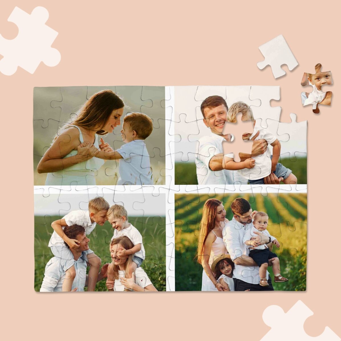 Individuell gestaltetes Puzzle mit 4 Fotos