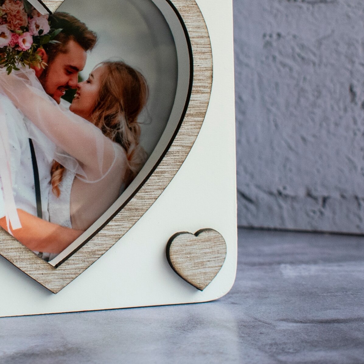Schreibtisch-Fotorahmen für ein Foto – lackiertes Modell