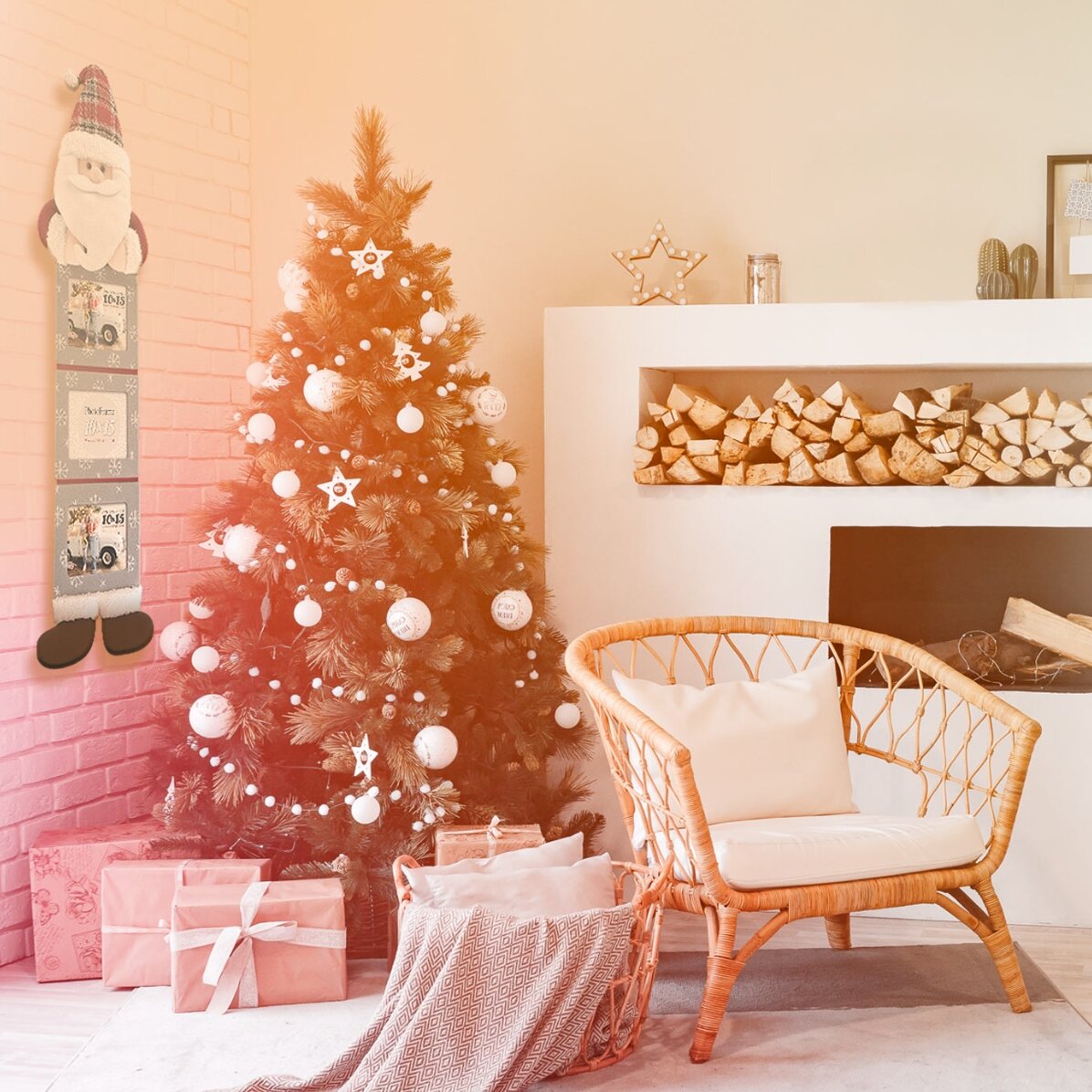 Weihnachtsmann-Fotorahmen mit 3 Fotos – Modell „Theon“