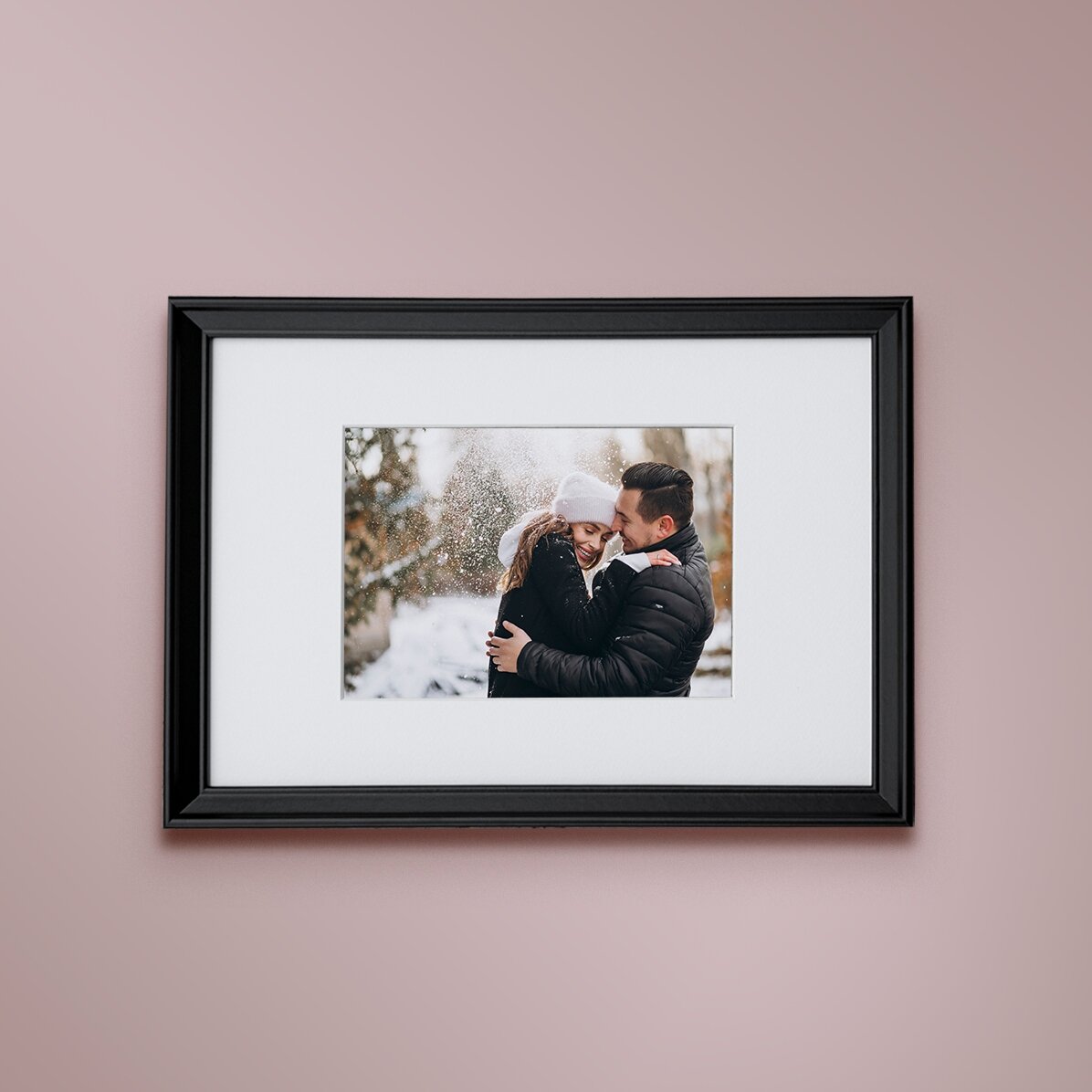 Individuell gestalteter Fotorahmen mit einem Foto – Passepartout, A4, Querformat