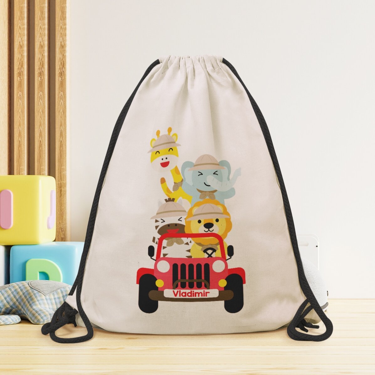 Rucksack mit Namensaufdruck – Safari