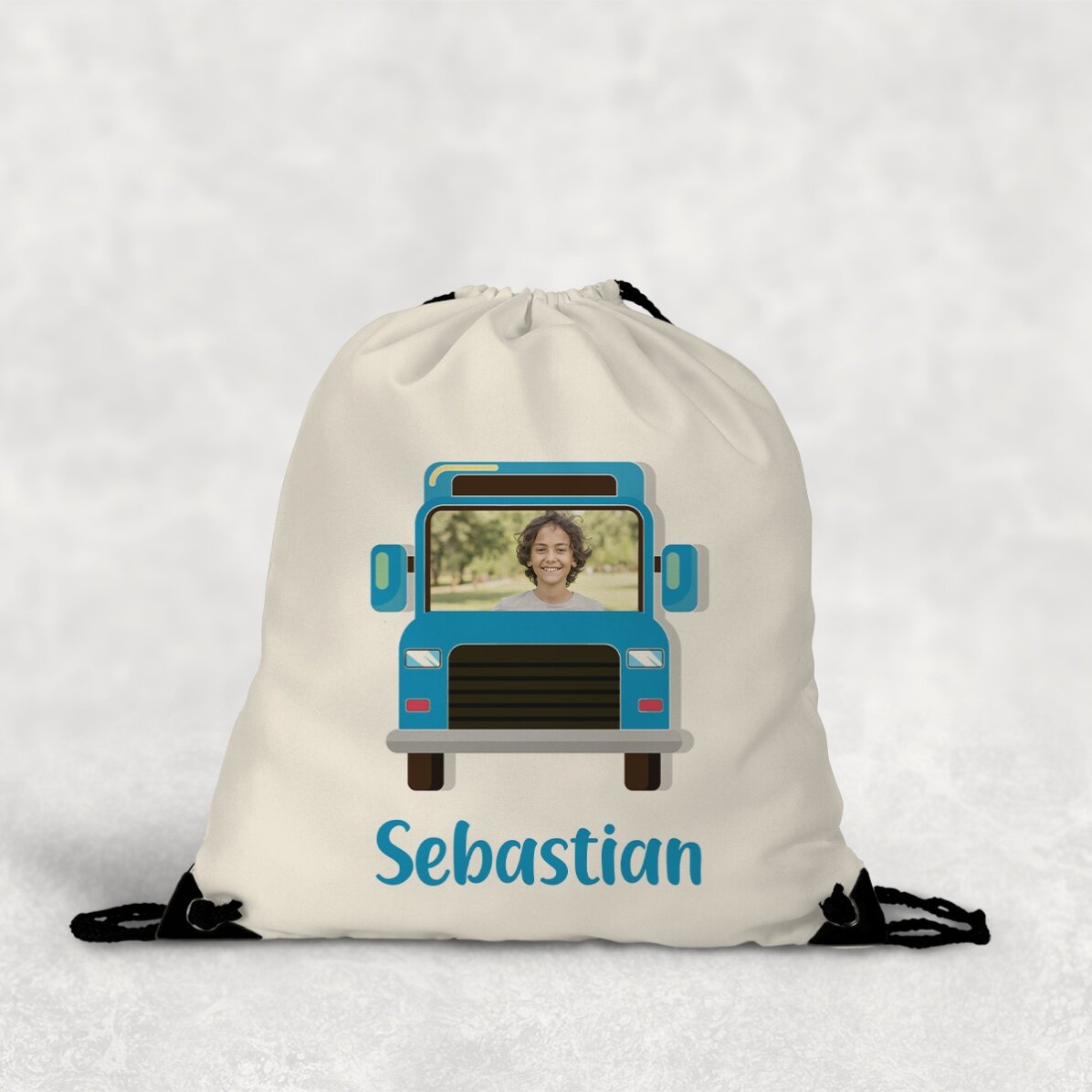 Personalisierter Rucksack mit Namen und Foto – Buntes Auto