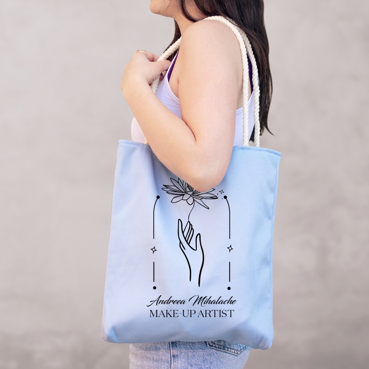 Personalisierte Tragetasche mit Aufdruck – Floral