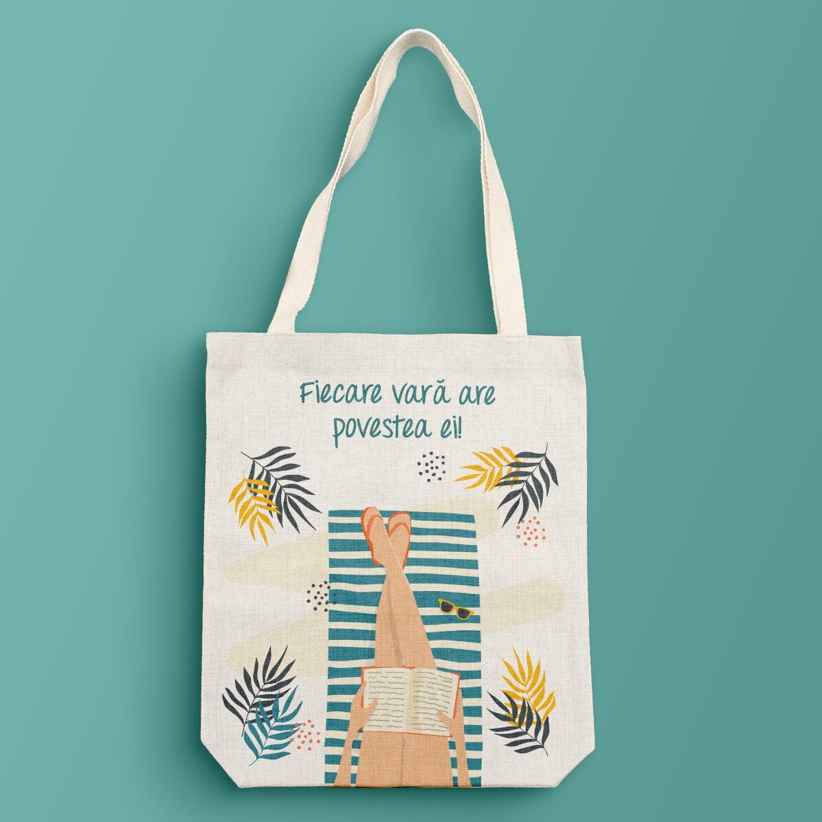 Personalisierte Tragetasche mit Text – Sommergeschichte