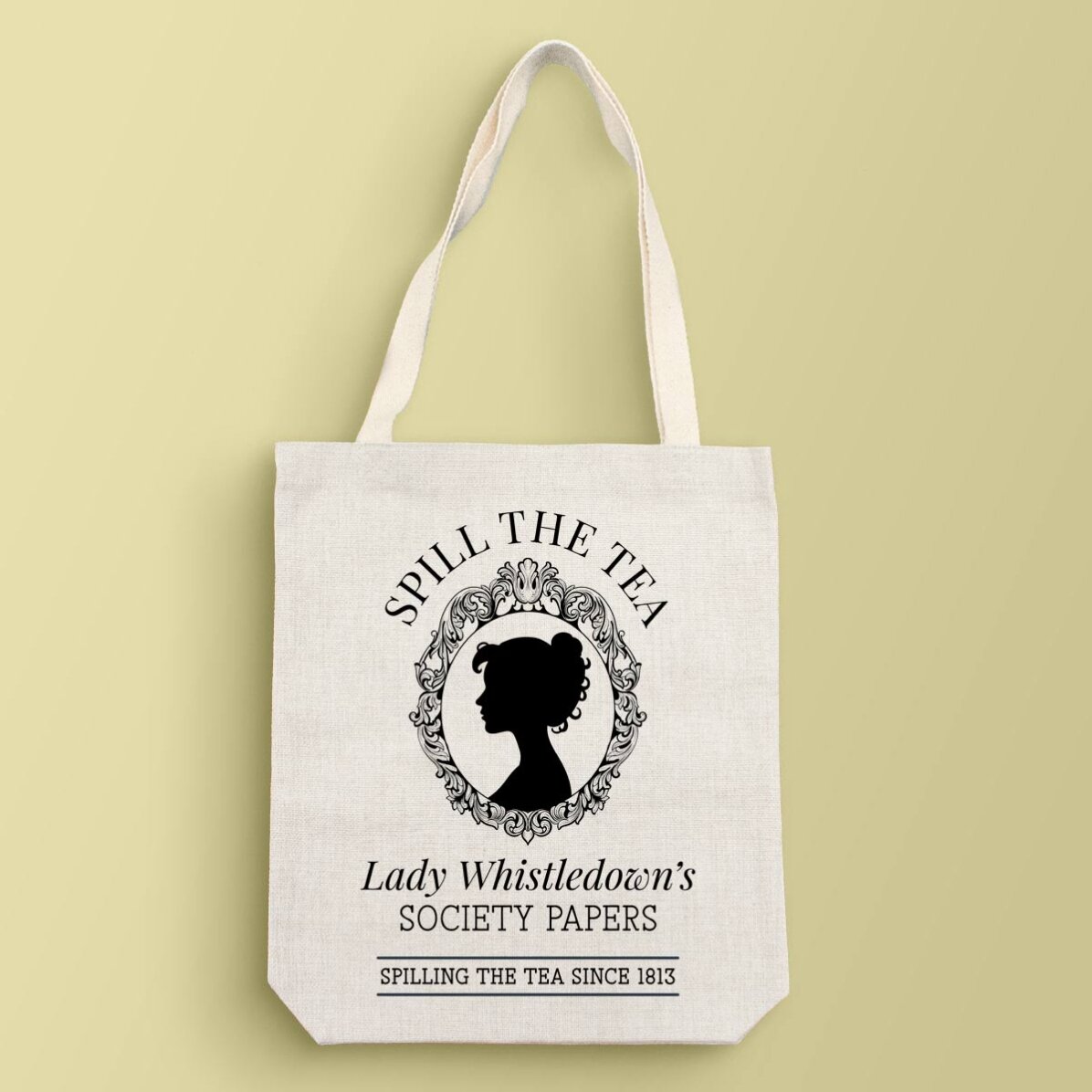 Personalisierte Tragetasche mit Aufdruck – „Spill the tea“