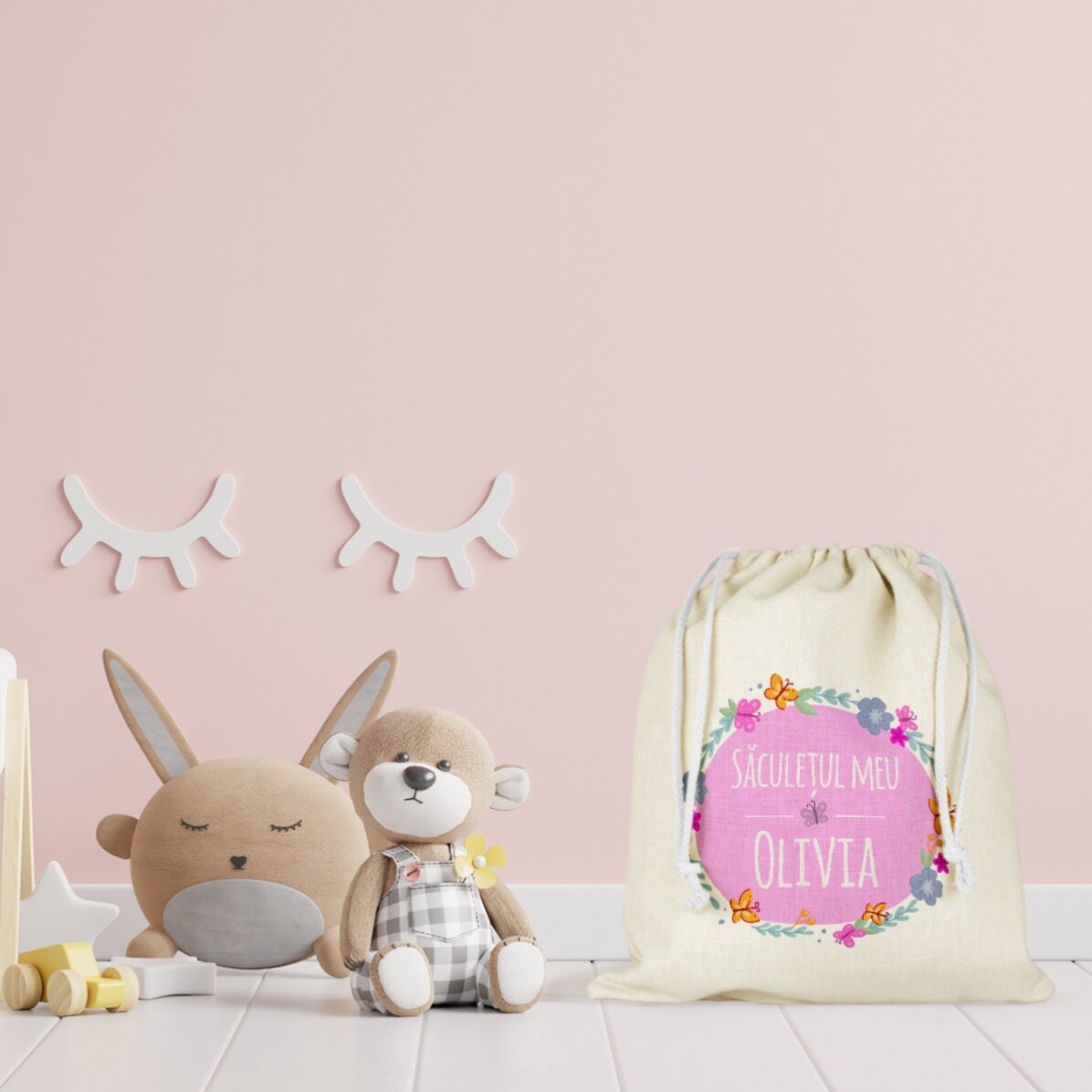 Mittlere, mit Namen personalisierte Tasche – Kleines Mädchen