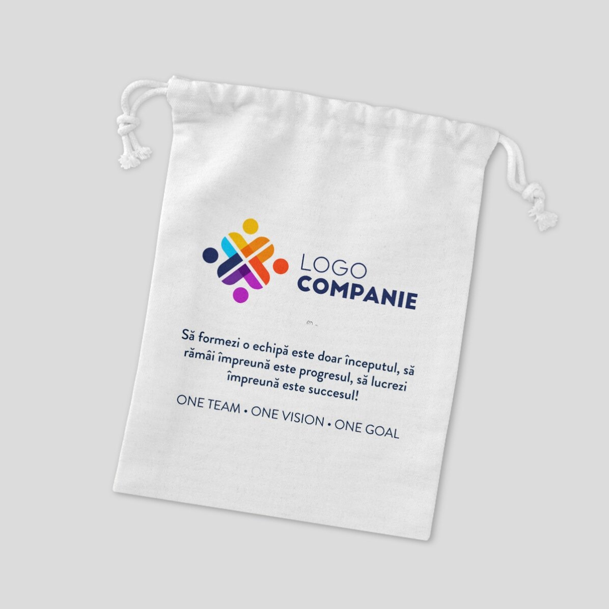 Kleiner Geschenksack, individuell gestaltet mit Logo und Botschaft