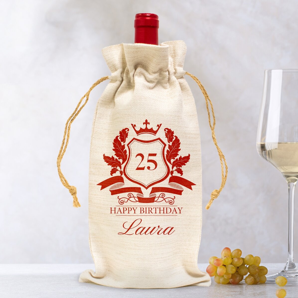 Personalisierte Tasche für eine Weinflasche – Royalty