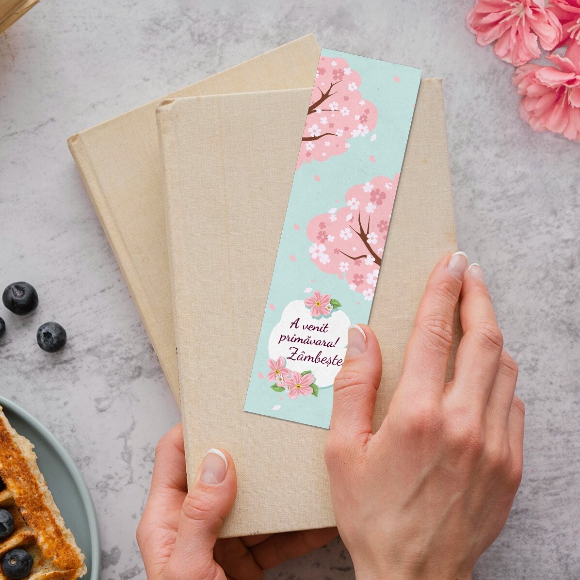 Personalisiertes Lesezeichen mit Botschaft – Der Frühling ist da!